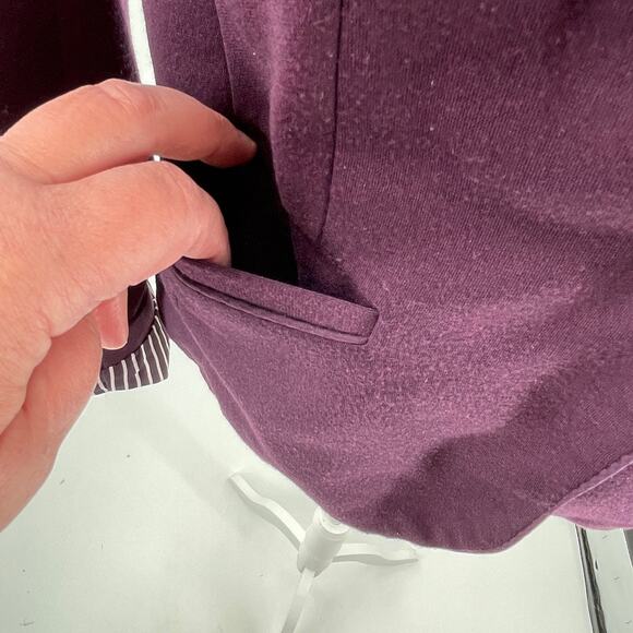 The Limited Purple Plum Ribbon Trim Classic Career Jacket Blazer S - Picture 7 of 12